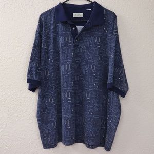 St John's Bay Men's Polo Blue Fade Print Big Size